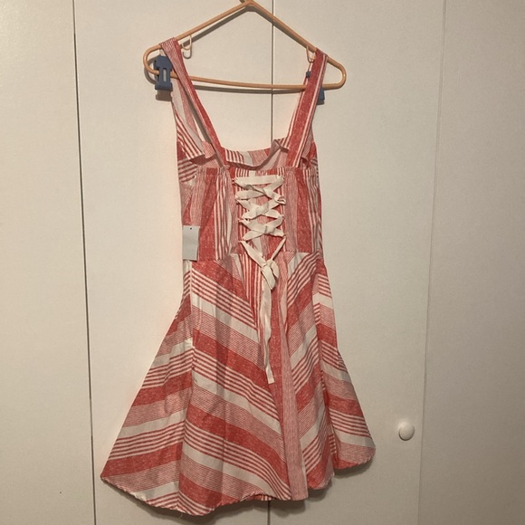 Charlotte Russe Bailey Blue Women’s M Mini Tank Dress Red/White Herringbone NWT - Picture 4 of 9